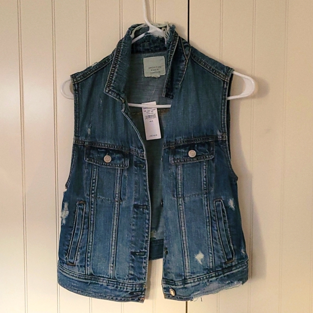 American Eagle denim vest